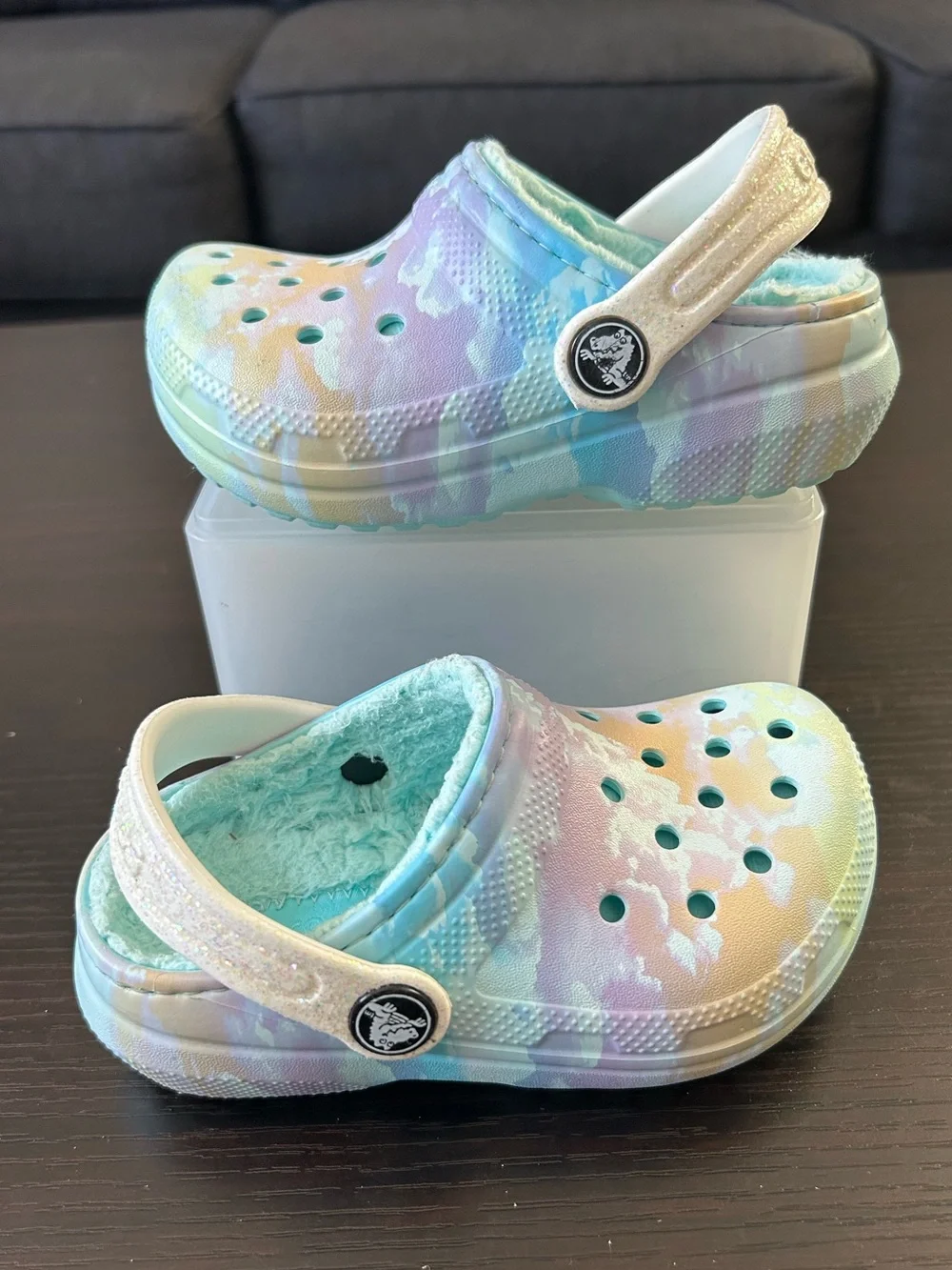 Crocs classic lined Kids Tie-Dye Fleece-Lined Clog - Blue/Purple/Pink